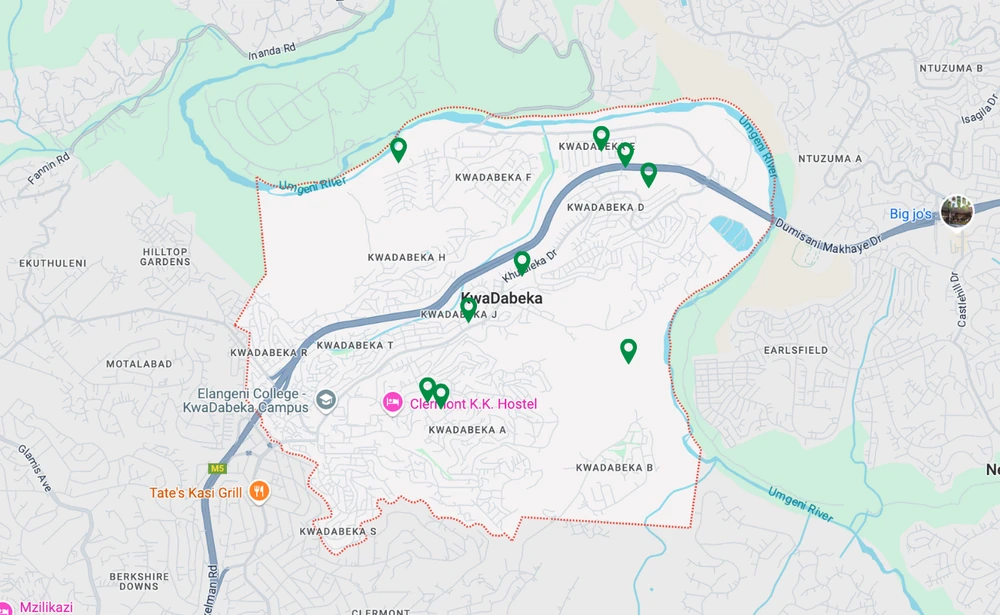 KwaDabeka map